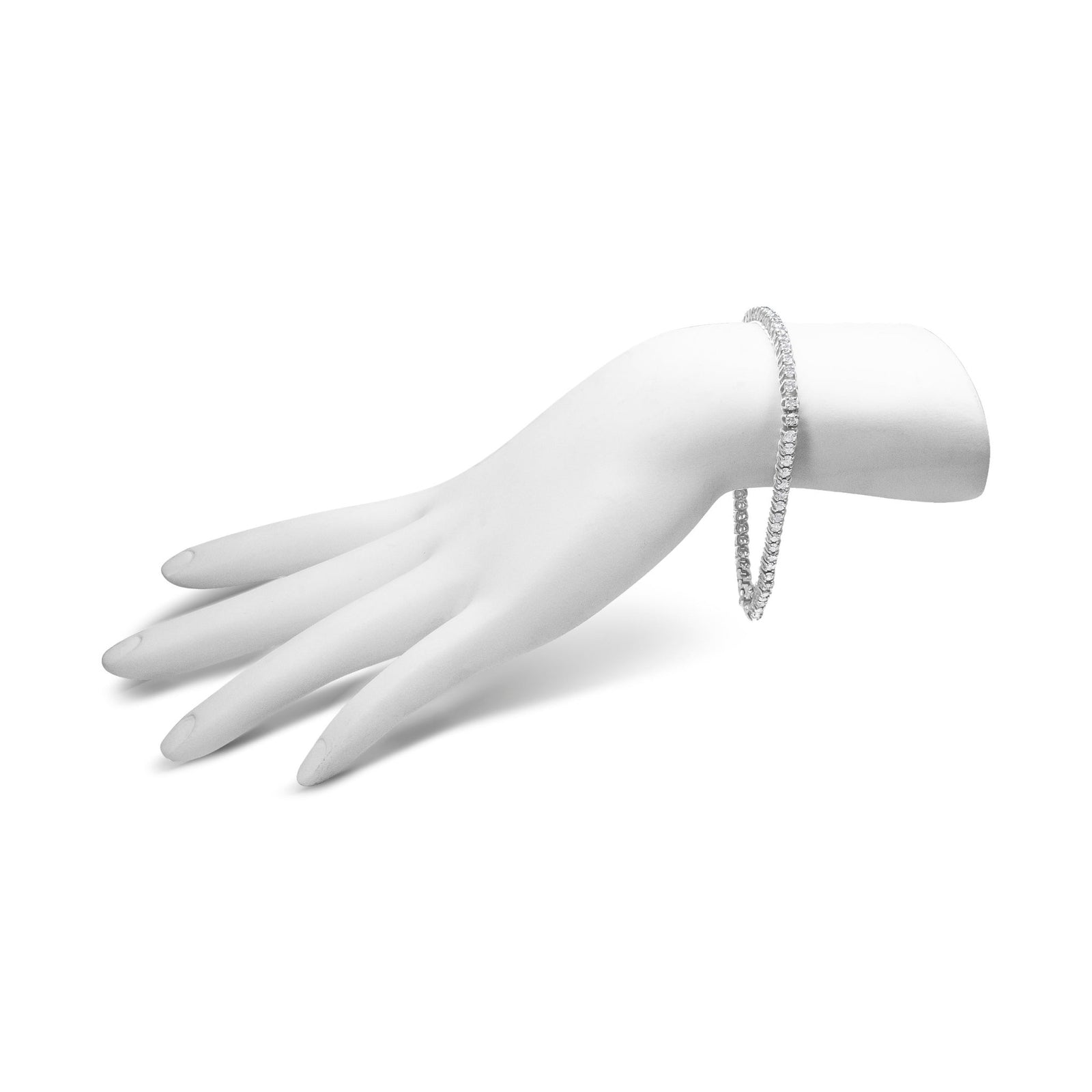 IGI Certified .925 Sterling Silver 4.0 Cttw 4 Prong Set Round-Cut Diamond Classic 7” Tennis Bracelet (H-I Color, I1-I2 Clarity) - 7" - LinkagejewelrydesignLinkagejewelrydesign