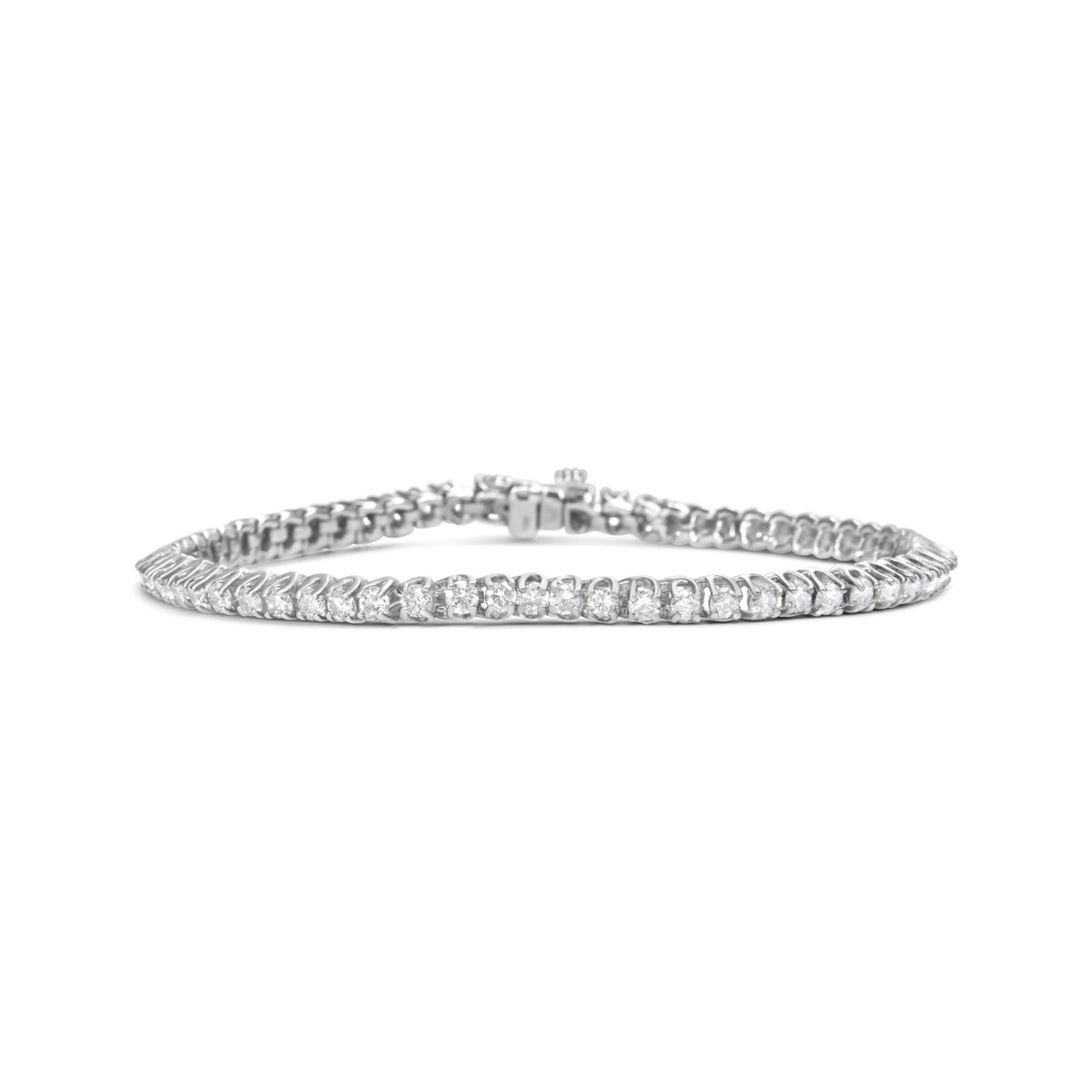 IGI Certified .925 Sterling Silver 4.0 Cttw 4 Prong Set Round-Cut Diamond Classic 7” Tennis Bracelet (H-I Color, I1-I2 Clarity) - 7&quot; - LinkagejewelrydesignLinkagejewelrydesign