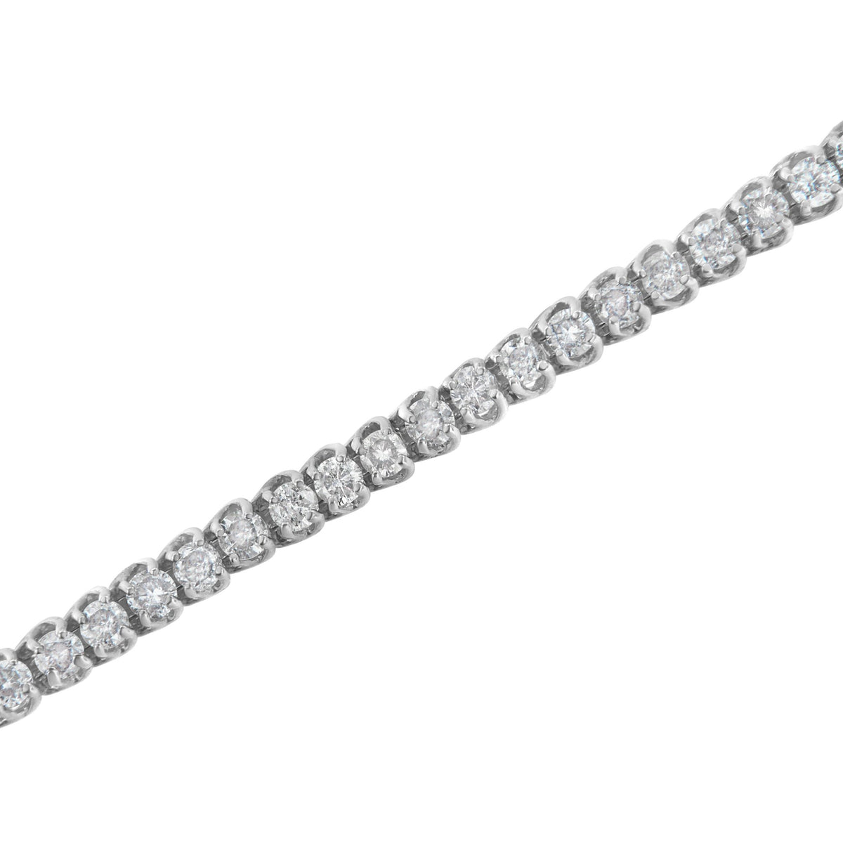 IGI Certified .925 Sterling Silver 4.0 Cttw 4 Prong Set Round-Cut Diamond Classic 7” Tennis Bracelet (H-I Color, I1-I2 Clarity) - 7&quot; - LinkagejewelrydesignLinkagejewelrydesign