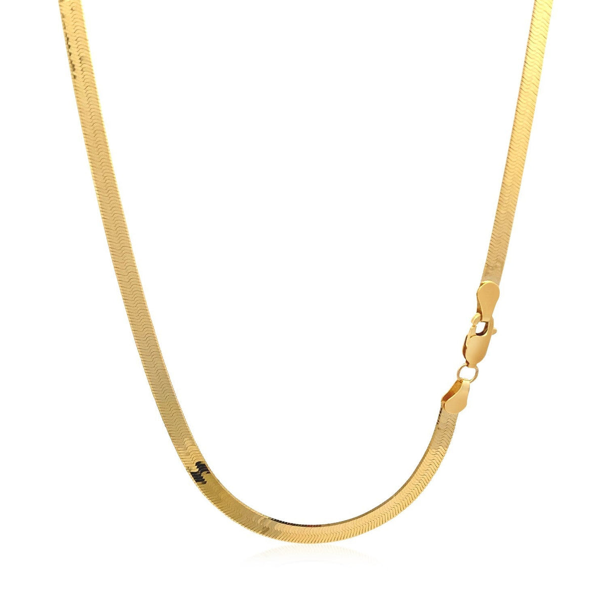 Imperial Herringbone Chain in 10k Yellow Gold (3.8 mm) - LinkagejewelrydesignLinkagejewelrydesign