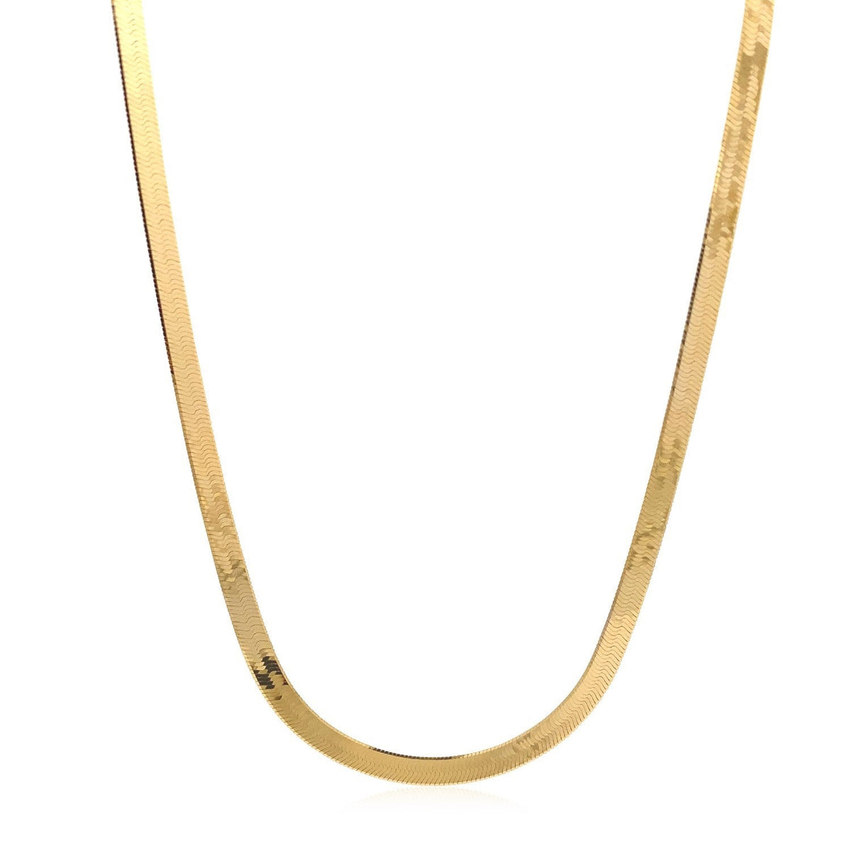 Imperial Herringbone Chain in 10k Yellow Gold (3.8 mm) - LinkagejewelrydesignLinkagejewelrydesign