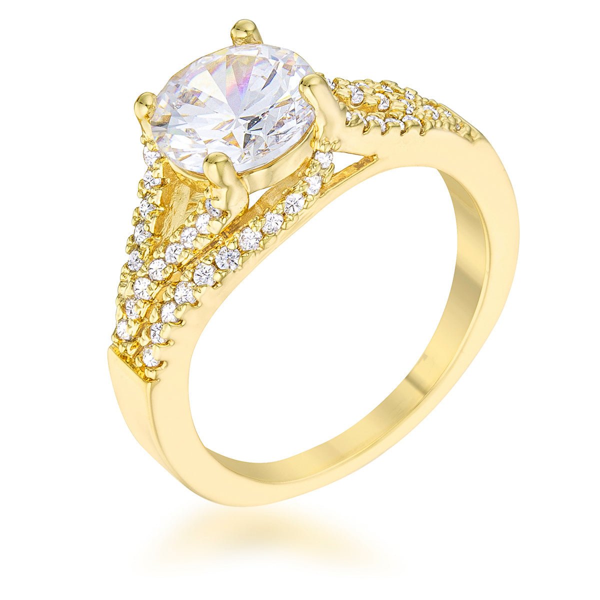 Irine 2.3ct CZ 14k Gold Classic Ring, &lt;b&gt;Size 5&lt;/b&gt; - LinkagejewelrydesignLinkagejewelrydesign