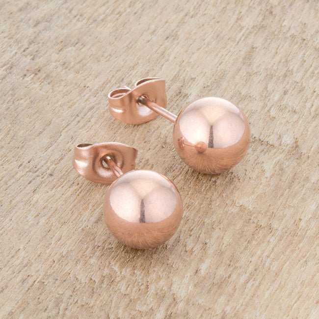 Julia Rose Gold Sphere Stud Earrings - LinkagejewelrydesignLinkagejewelrydesign