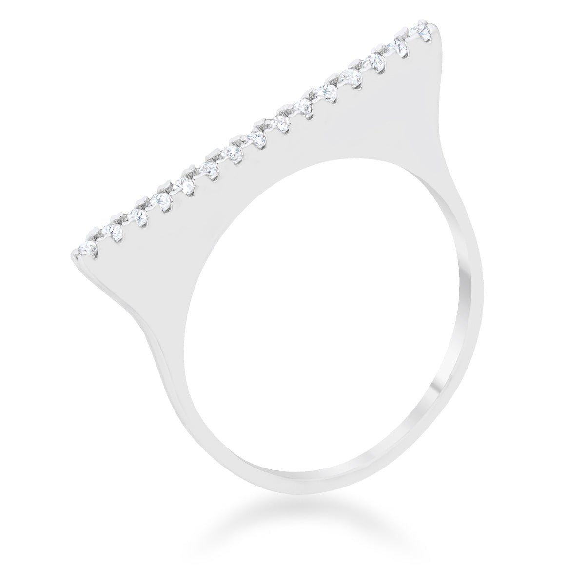 Karolina 0.2ct CZ Rhodium Contemporary Simple Ring, &lt;b&gt;Size 5&lt;/b&gt; - LinkagejewelrydesignLinkagejewelrydesign