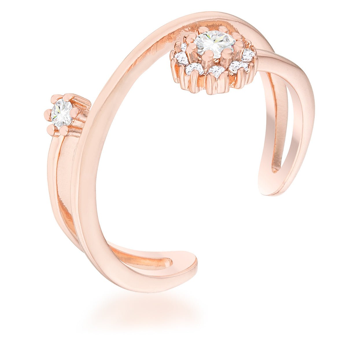 Krista 0.25ct CZ Rose Gold Abstract Wrap Ring, &lt;b&gt;Size 5&lt;/b&gt; - LinkagejewelrydesignLinkagejewelrydesign