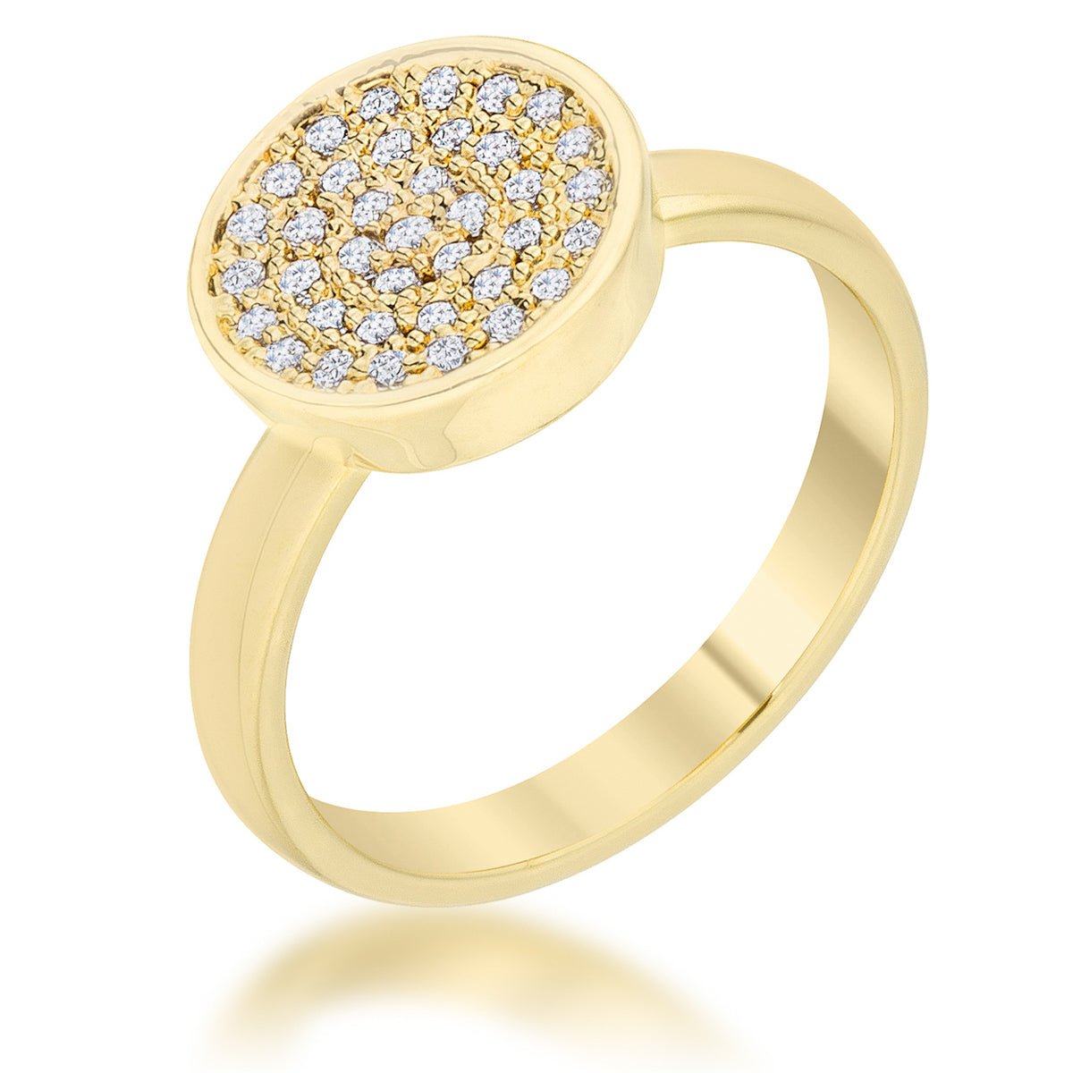 Krystal 0.2ct CZ 14k Gold Pave Circle Ring, &lt;b&gt;Size 5&lt;/b&gt; - LinkagejewelrydesignLinkagejewelrydesign