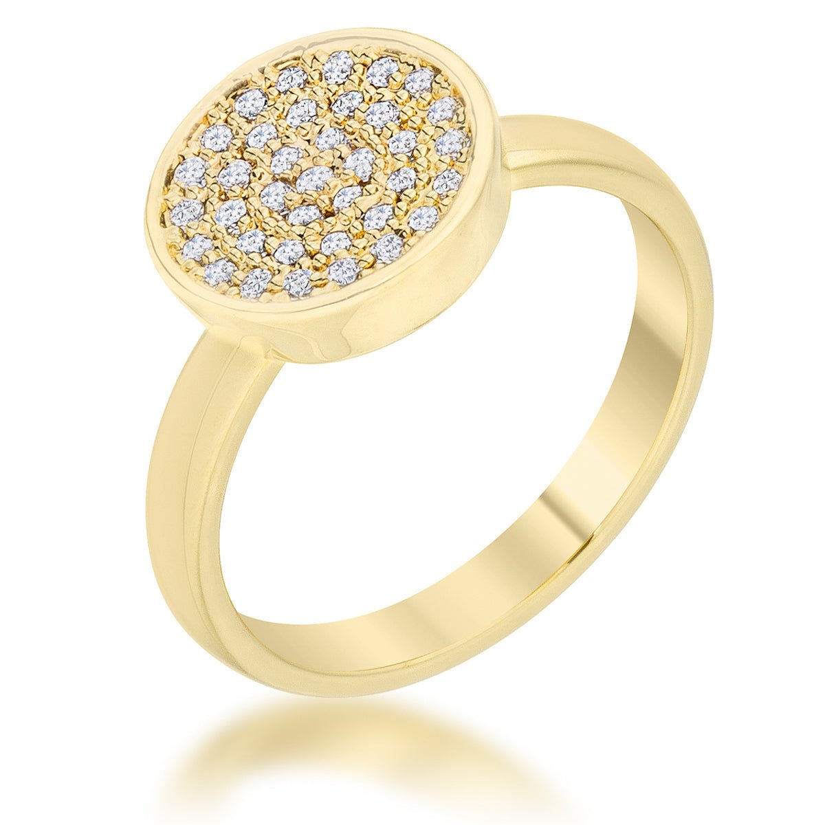 Krystal 0.2ct CZ 14k Gold Pave Circle Ring, <b>Size 5</b> - LinkagejewelrydesignLinkagejewelrydesign