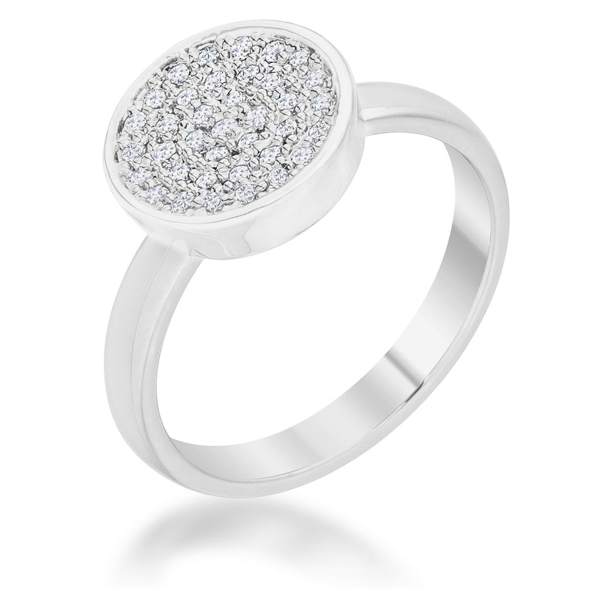 Krystal 0.2ct CZ Rhodium Pave Circle Ring, &lt;b&gt;Size 5&lt;/b&gt; - LinkagejewelrydesignLinkagejewelrydesign