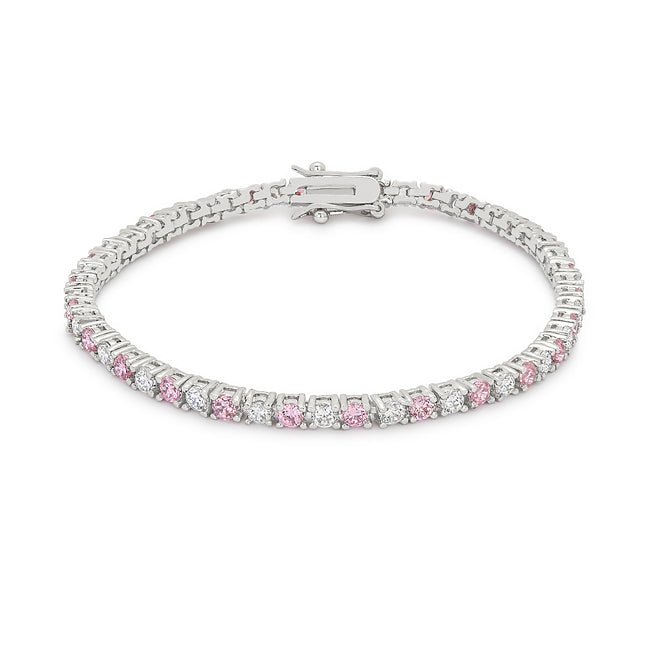 Lace Pink Cubic Zirconia Tennis Bracelet - LinkagejewelrydesignLinkagejewelrydesign