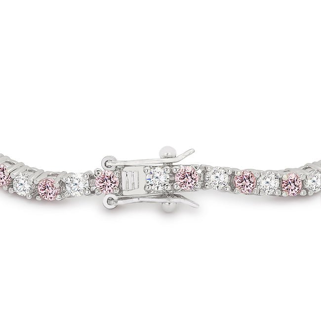 Lace Pink Cubic Zirconia Tennis Bracelet - LinkagejewelrydesignLinkagejewelrydesign