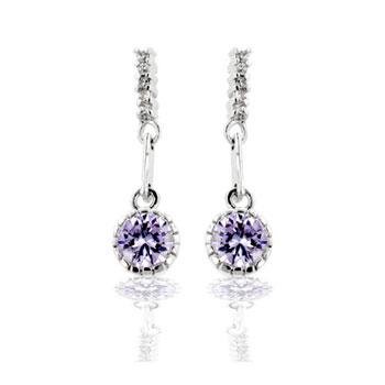 Lavender Cubic Zirconia Dangle Earrings - LinkagejewelrydesignLinkagejewelrydesign