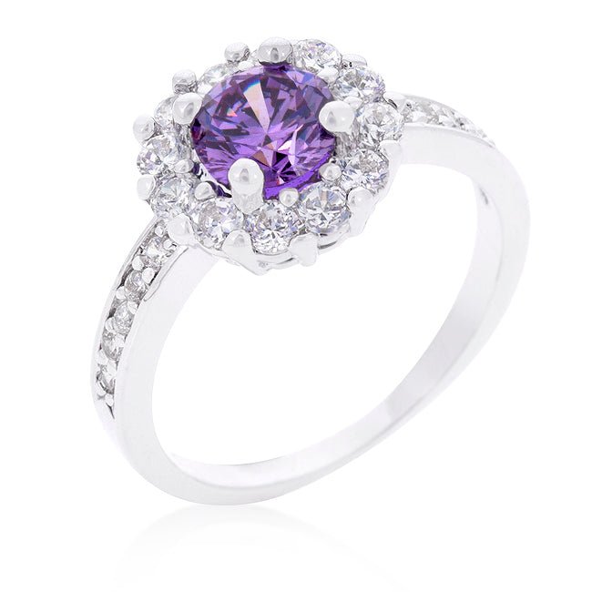 Lavender Halo Engagement Ring - LinkagejewelrydesignLinkagejewelrydesign