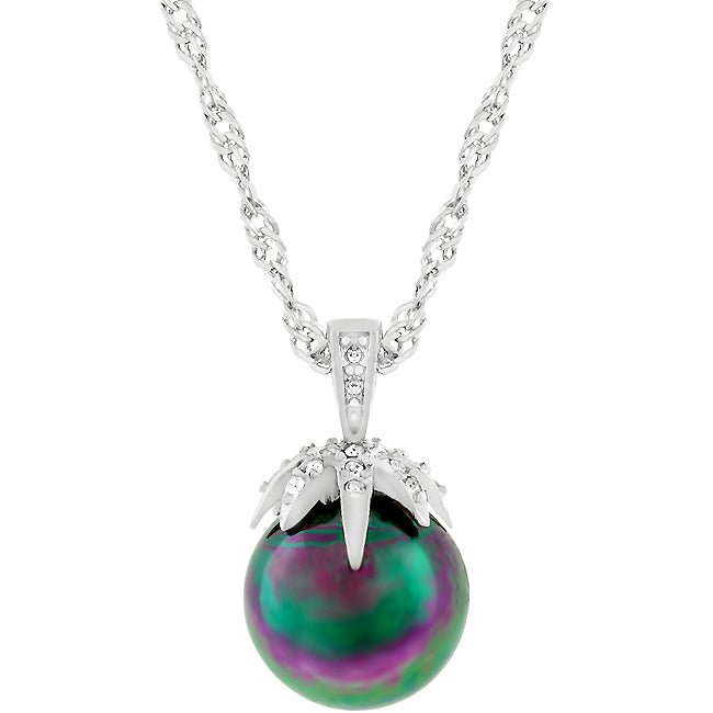 Leafed Tahitian Pearl Pendant - LinkagejewelrydesignLinkagejewelrydesign