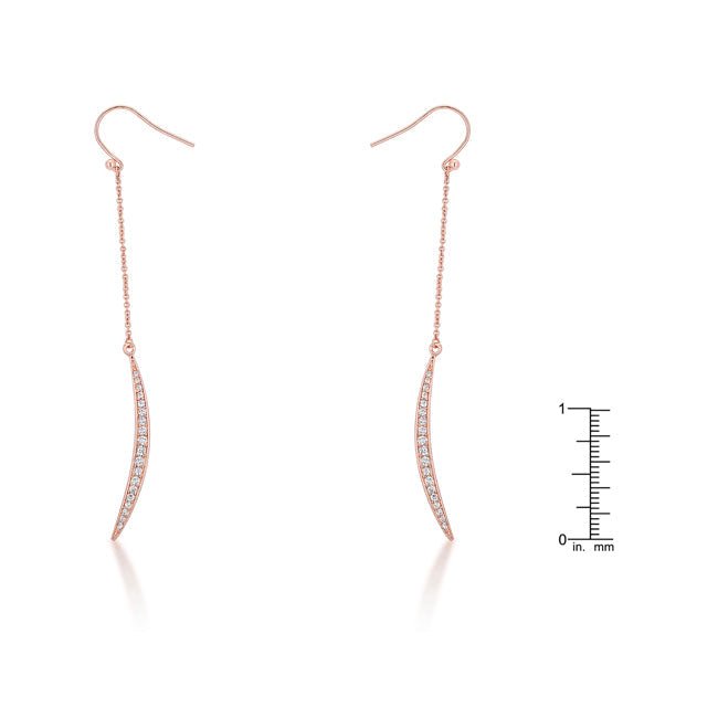 Luna 0.5ct CZ Rose Gold Delicate Moon Drop Earrings - LinkagejewelrydesignLinkagejewelrydesign