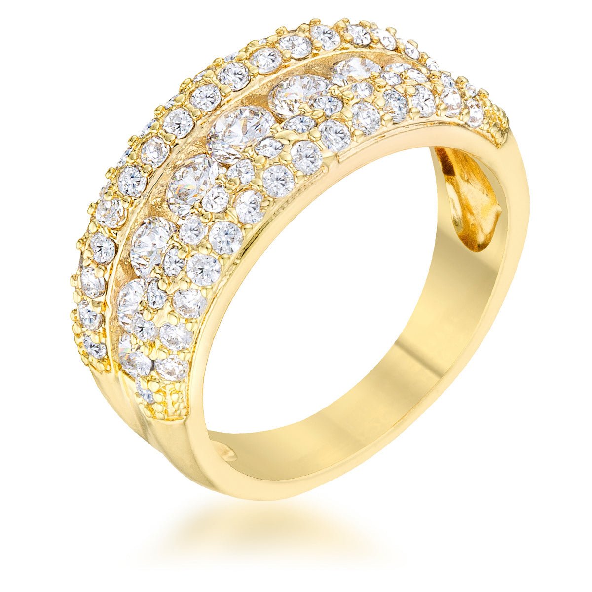 Luna 1.1ct CZ 14k Gold Classic Band Ring, &lt;b&gt;Size 5&lt;/b&gt; - LinkagejewelrydesignLinkagejewelrydesign