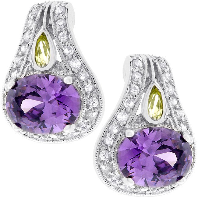 Majestic Amethyst Cubic Zirconia Earrings - LinkagejewelrydesignLinkagejewelrydesign