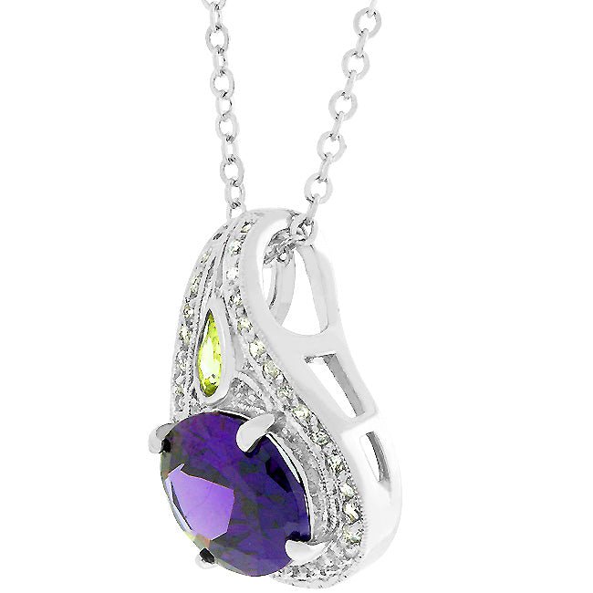 Majestic Amethyst Cubic Zirconia Pendant - LinkagejewelrydesignLinkagejewelrydesign