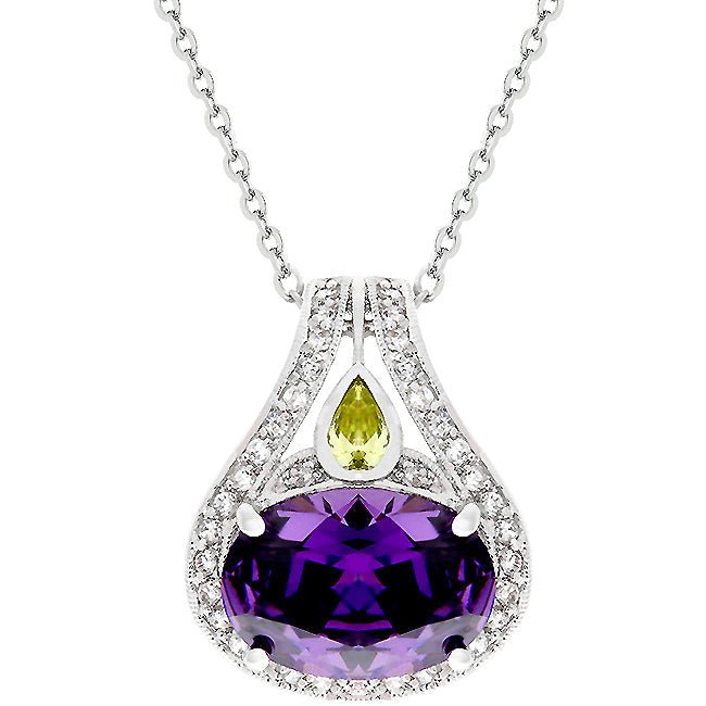 Majestic Amethyst Cubic Zirconia Pendant - LinkagejewelrydesignLinkagejewelrydesign