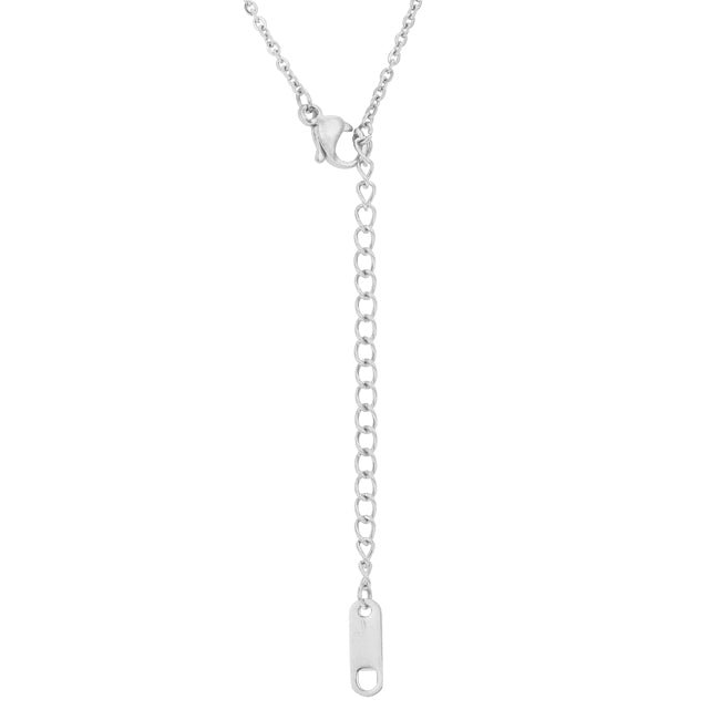 Maya 1.37ct CZ Rhodium Rose Drop Necklace - LinkagejewelrydesignLinkagejewelrydesign