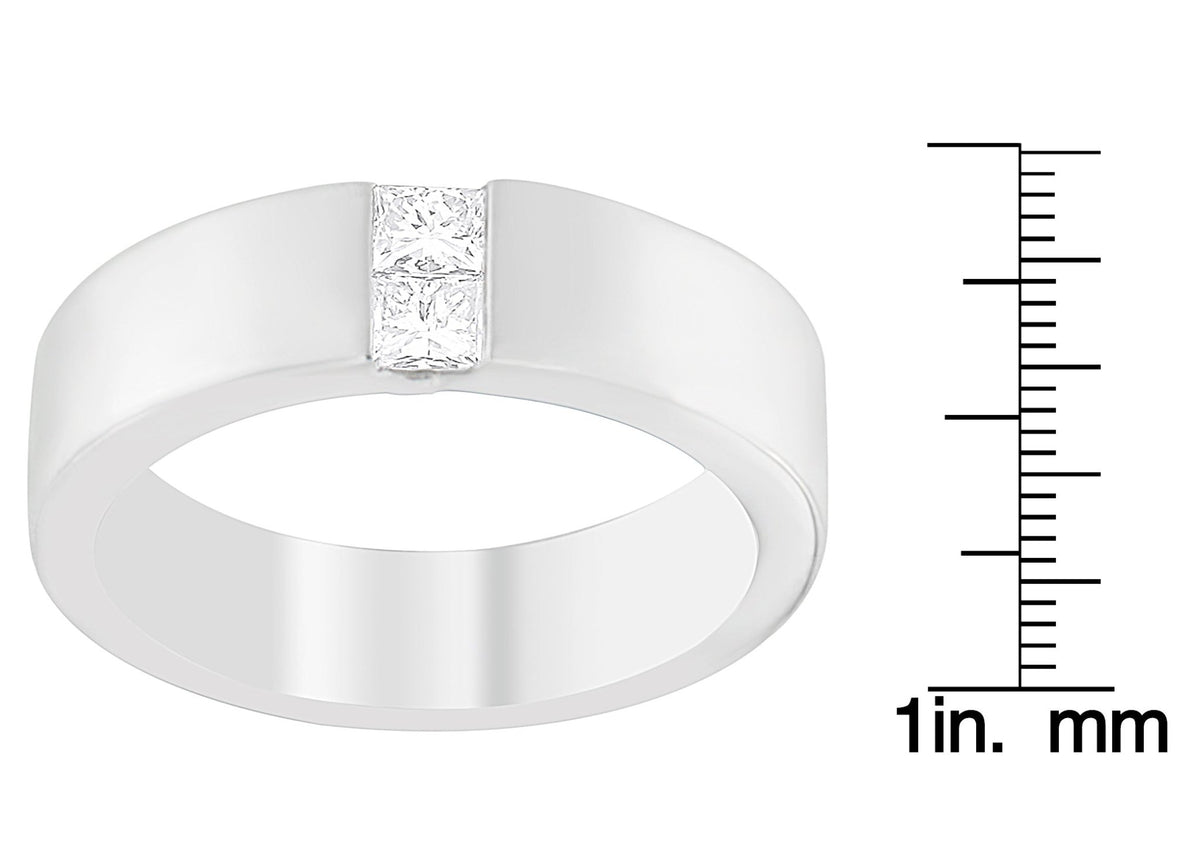 Men&#39;s 14K White Gold 1/4 ct.TDW Diamond Channel Band Ring (G-H, VS1-VS2) - LinkagejewelrydesignLinkagejewelrydesign