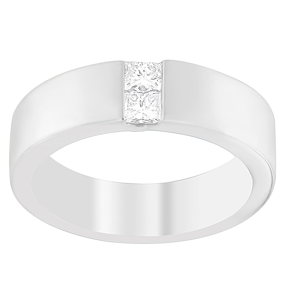 Men&#39;s 14K White Gold 1/4 ct.TDW Diamond Channel Band Ring (G-H, VS1-VS2) - LinkagejewelrydesignLinkagejewelrydesign