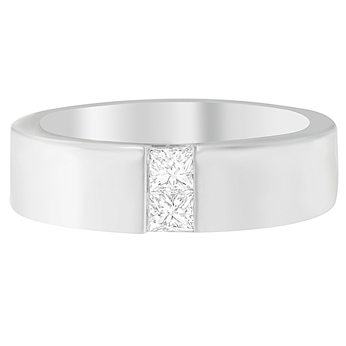 Men&#39;s 14K White Gold 1/4 ct.TDW Diamond Channel Band Ring (G-H, VS1-VS2) - LinkagejewelrydesignLinkagejewelrydesign