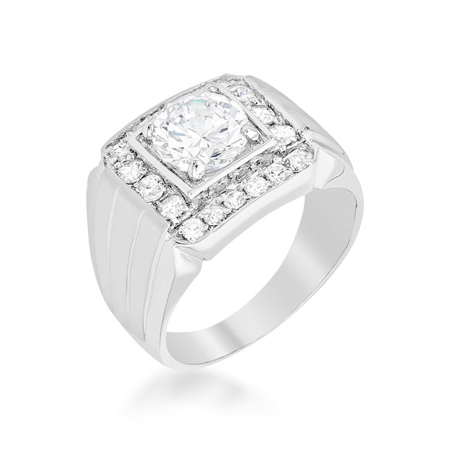 Men&#39;s Two-tone Finish Cubic Zirconia Ring - LinkagejewelrydesignLinkagejewelrydesign