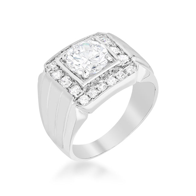 Men's Two-tone Finish Cubic Zirconia Ring - LinkagejewelrydesignLinkagejewelrydesign