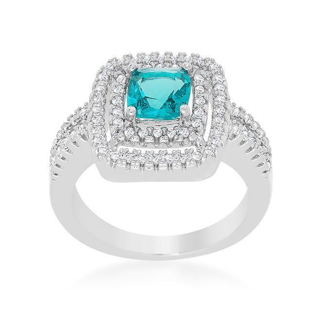 Micro-Pave Aqua Vintage Ring - LinkagejewelrydesignLinkagejewelrydesign