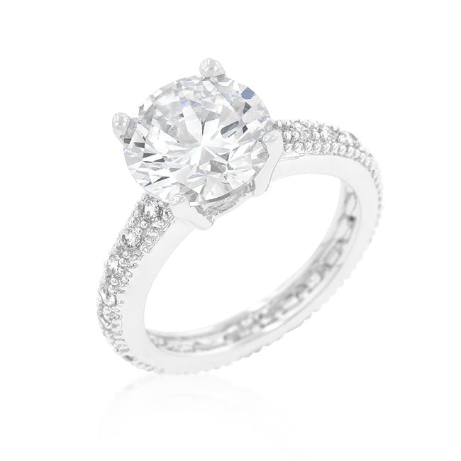 Micro-pave Cubic Zirconia Engagement Ring - LinkagejewelrydesignLinkagejewelrydesign