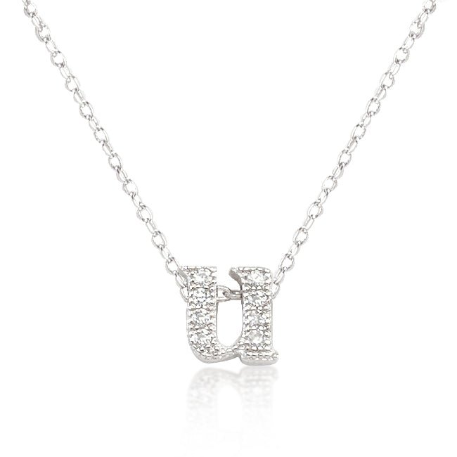 Micro-Pave Initial U Pendant - LinkagejewelrydesignLinkagejewelrydesign