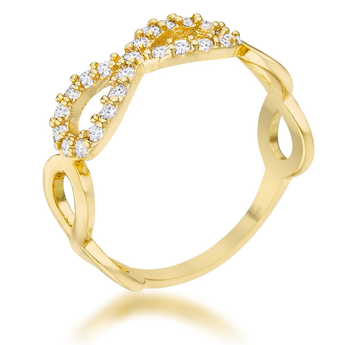 Mina 0.35ct CZ 14k Gold Infinity Ring, &lt;b&gt;Size 5&lt;/b&gt; - LinkagejewelrydesignLinkagejewelrydesign