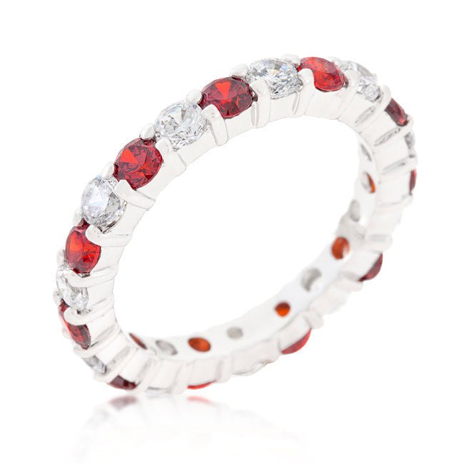 Mini Jessica Band with Garnet Cubic Zirconia - LinkagejewelrydesignLinkagejewelrydesign