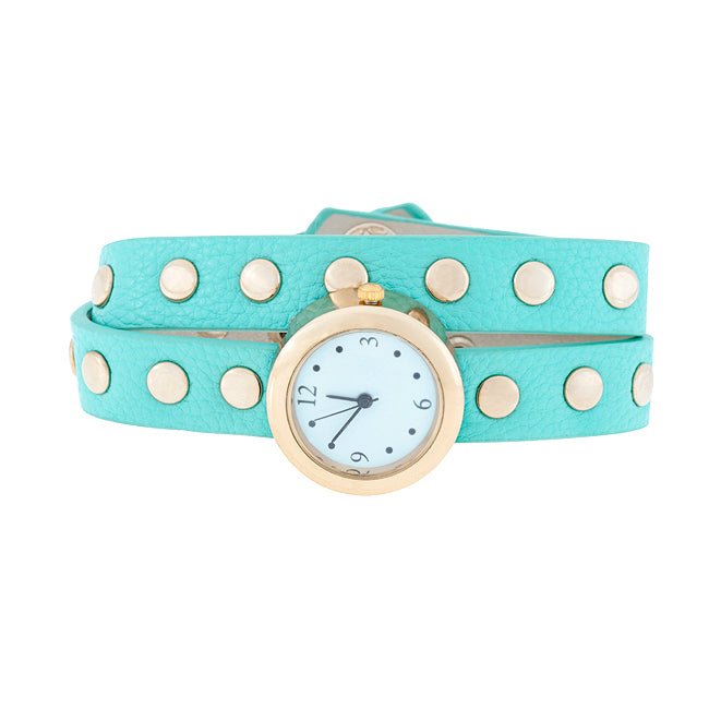 Mint Round Studded Wrap Watch - LinkagejewelrydesignLinkagejewelrydesign