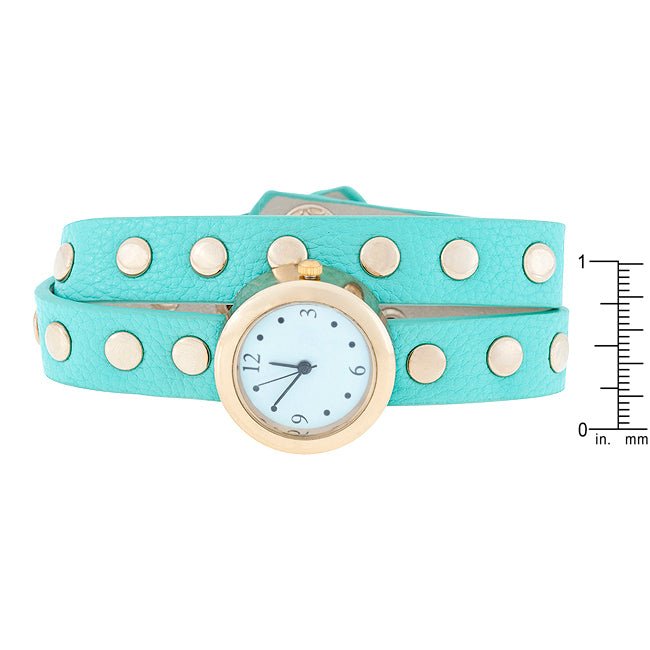 Mint Round Studded Wrap Watch - LinkagejewelrydesignLinkagejewelrydesign