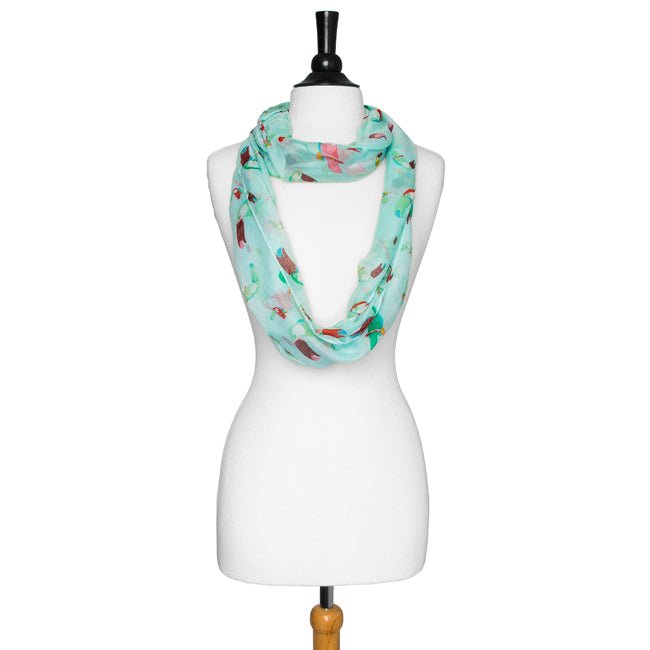 Mint Shauna Toucan Infinity Scarf - LinkagejewelrydesignLinkagejewelrydesign