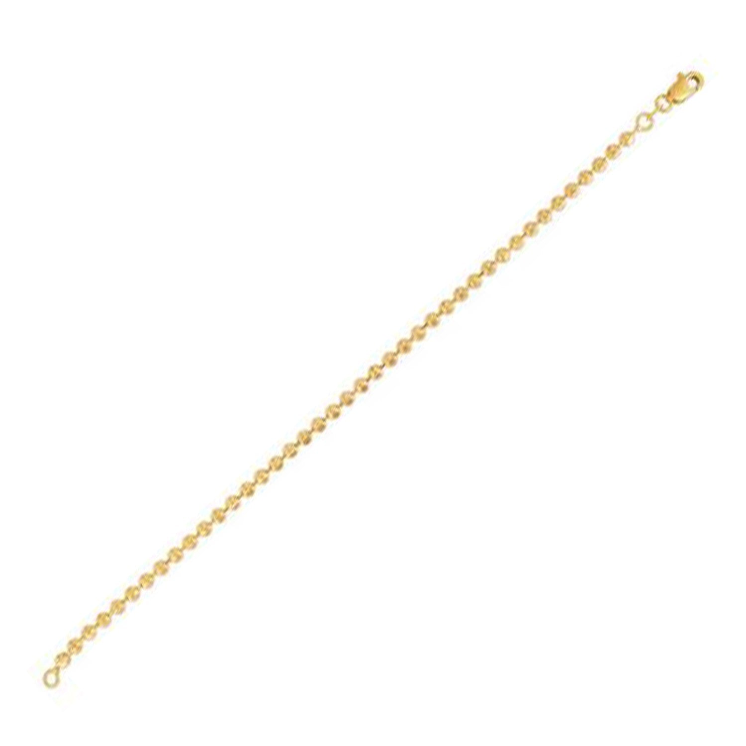 Moon Cut Bead Chain Bracelet in 14k Yellow Gold (3.0 mm) - LinkagejewelrydesignLinkagejewelrydesign