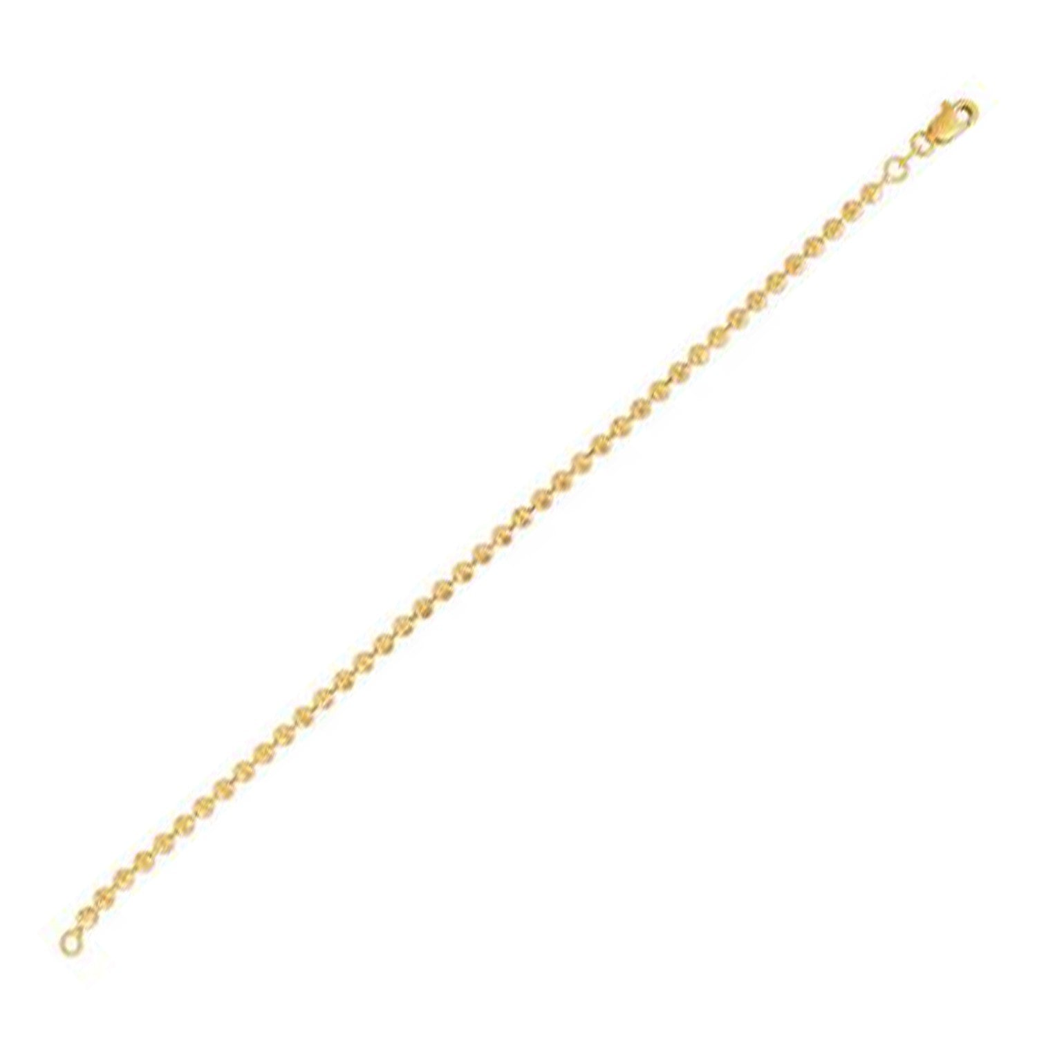 Moon Cut Bead Chain Bracelet in 14k Yellow Gold (3.0 mm) - LinkagejewelrydesignLinkagejewelrydesign