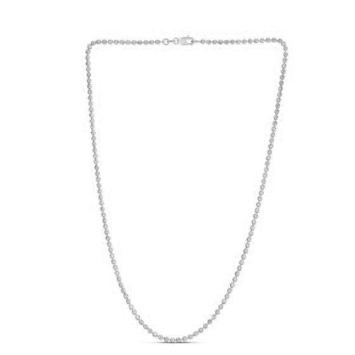 Moon Cut Bead Chain in 14k White Gold (2.5 mm) - LinkagejewelrydesignLinkagejewelrydesign