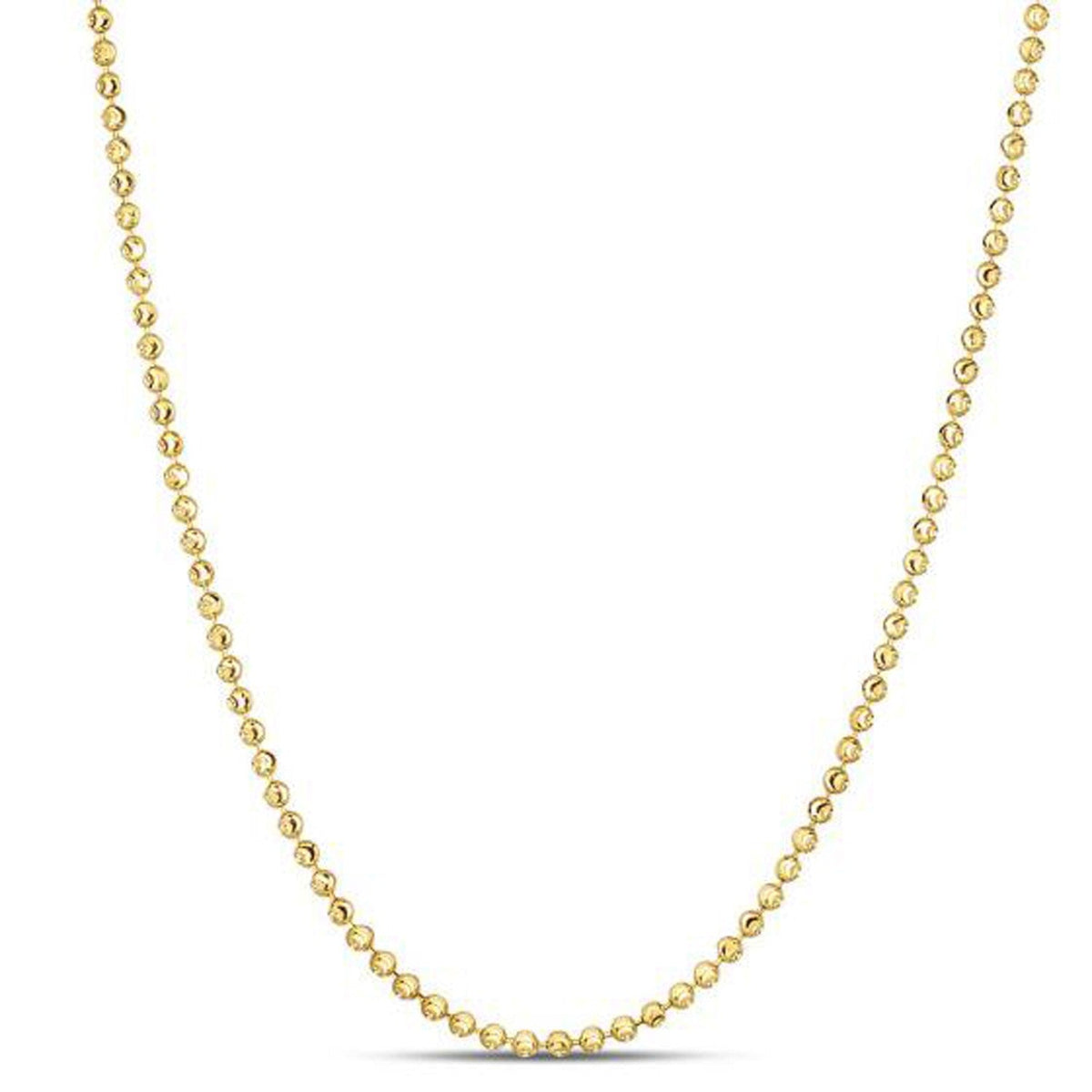 Moon Cut Bead Chain in 14k Yellow Gold (2.0 mm) - LinkagejewelrydesignLinkagejewelrydesign