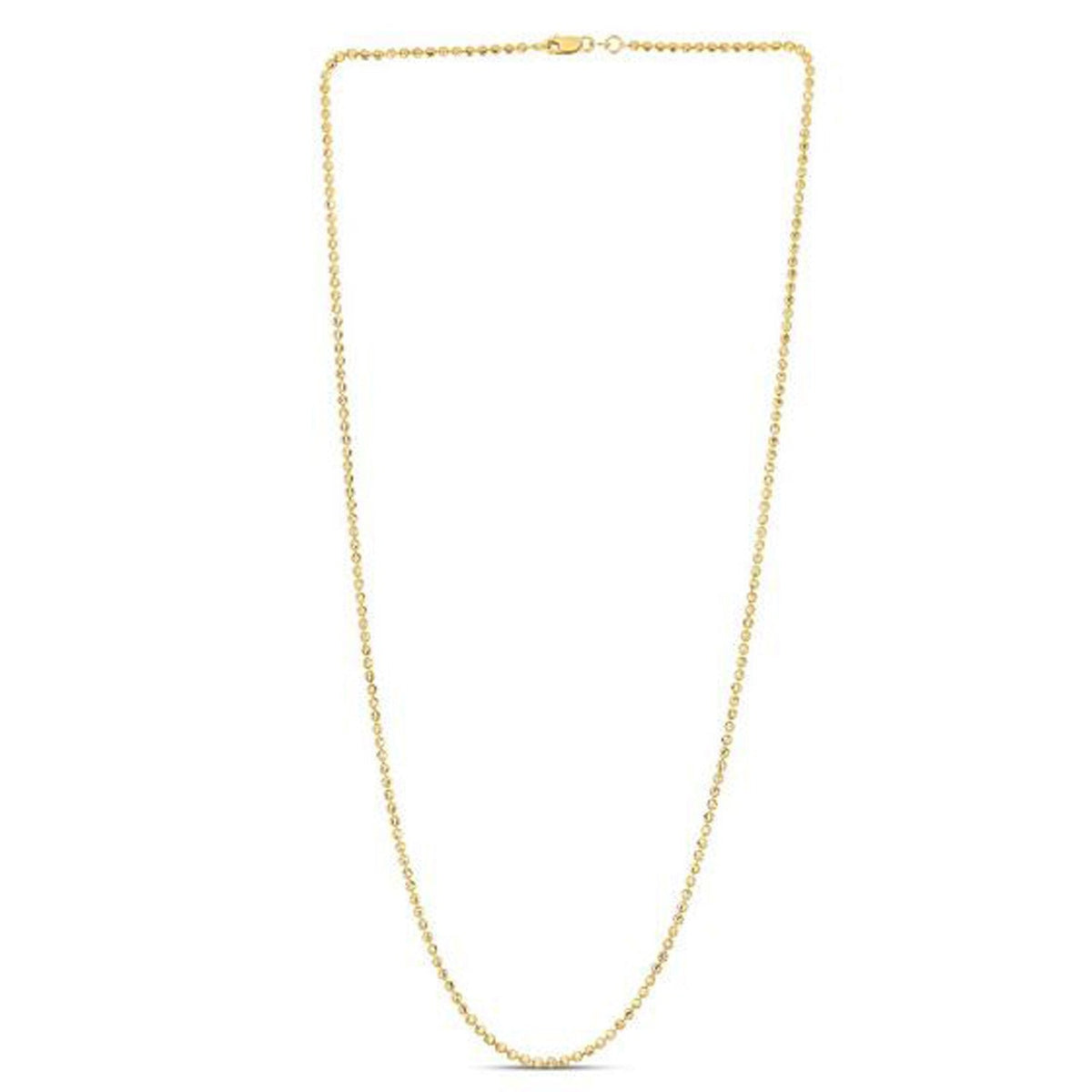 Moon Cut Bead Chain in 14k Yellow Gold (2.0 mm) - LinkagejewelrydesignLinkagejewelrydesign