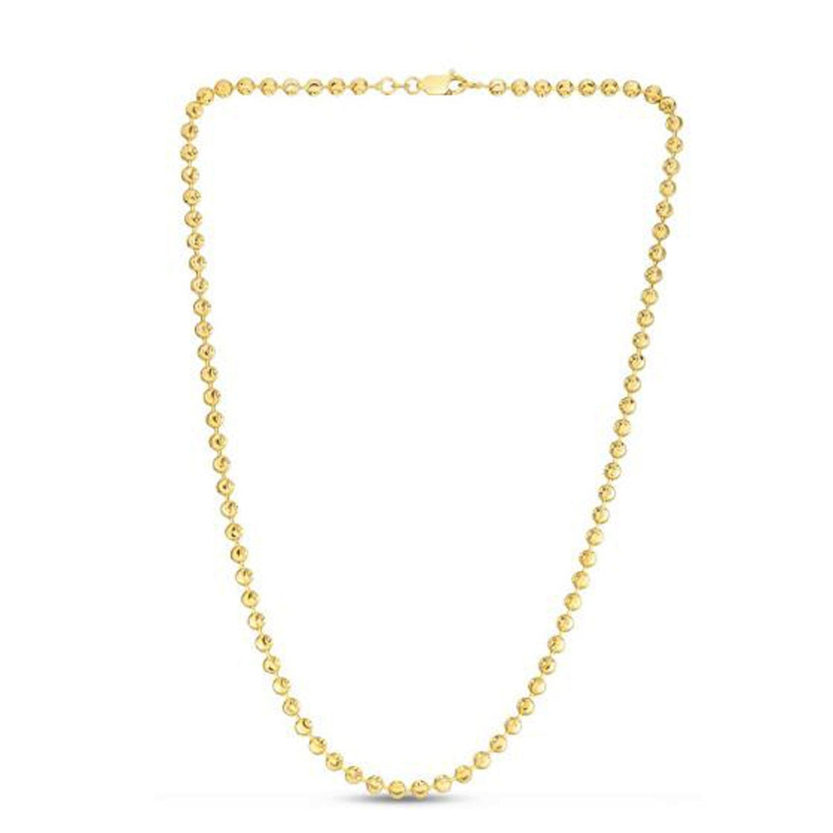 Moon Cut Bead Chain in 14k Yellow Gold (4.0 mm) - LinkagejewelrydesignLinkagejewelrydesign