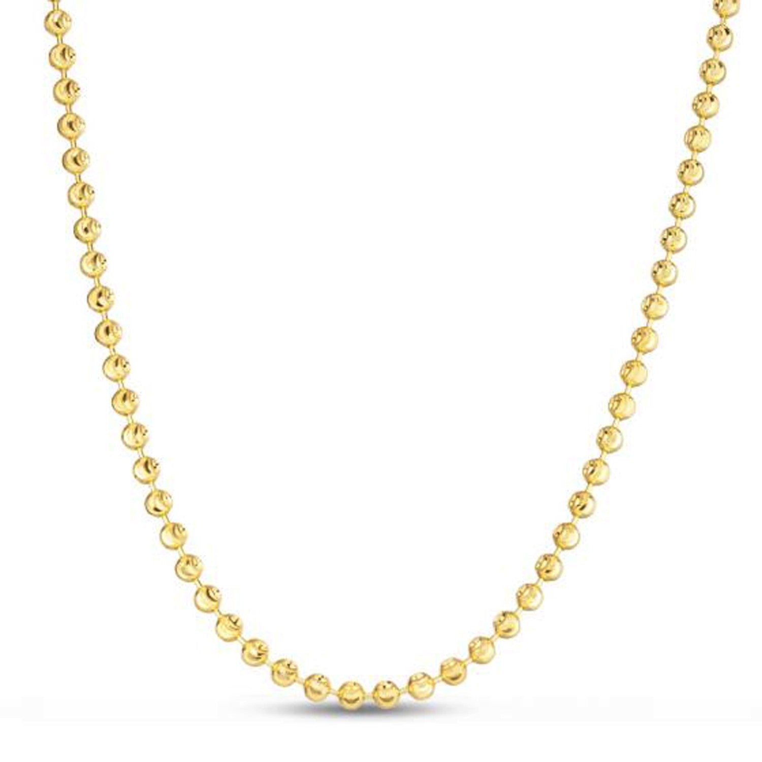 Moon Cut Bead Chain in 14k Yellow Gold (4.0 mm) - LinkagejewelrydesignLinkagejewelrydesign