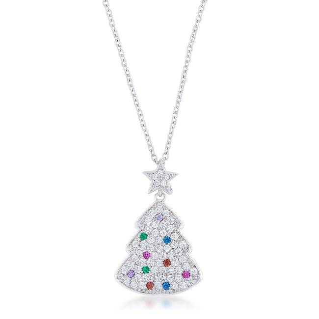 Multicolor Christmas Tree Drop Necklace - LinkagejewelrydesignLinkagejewelrydesign