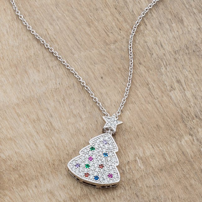 Multicolor Christmas Tree Drop Necklace - LinkagejewelrydesignLinkagejewelrydesign
