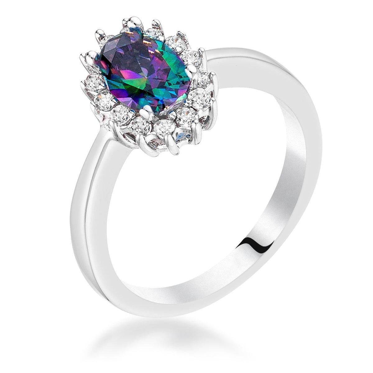 Mystic CZ Petite Oval Ring, &lt;b&gt;Size 5&lt;/b&gt; - LinkagejewelrydesignLinkagejewelrydesign