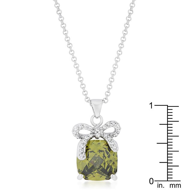 Olivine Pendant with Bow - LinkagejewelrydesignLinkagejewelrydesign