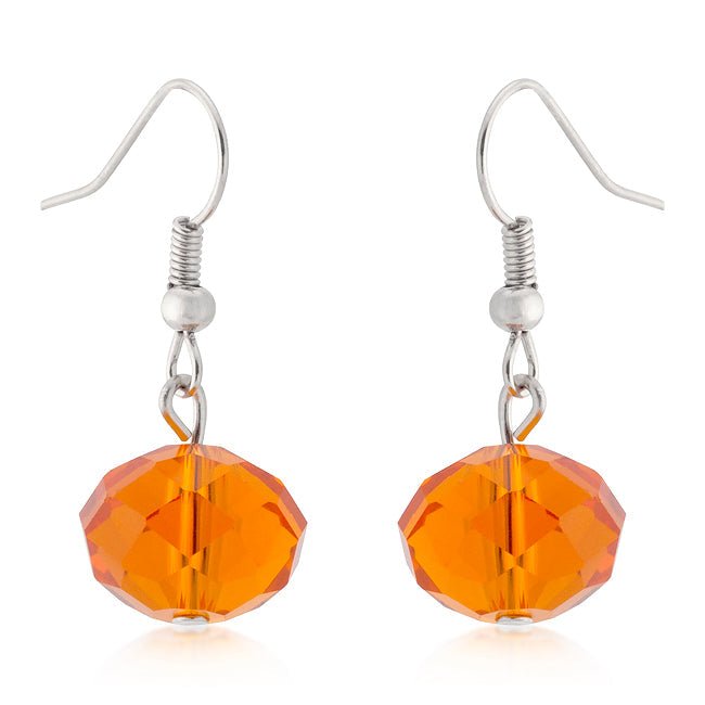 Orange Faceted Bead Earrings - LinkagejewelrydesignLinkagejewelrydesign