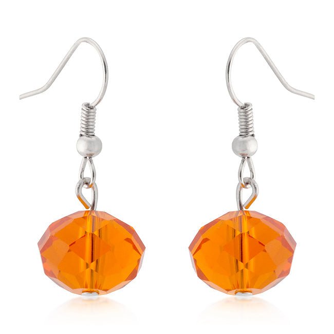 Orange Faceted Bead Earrings - LinkagejewelrydesignLinkagejewelrydesign