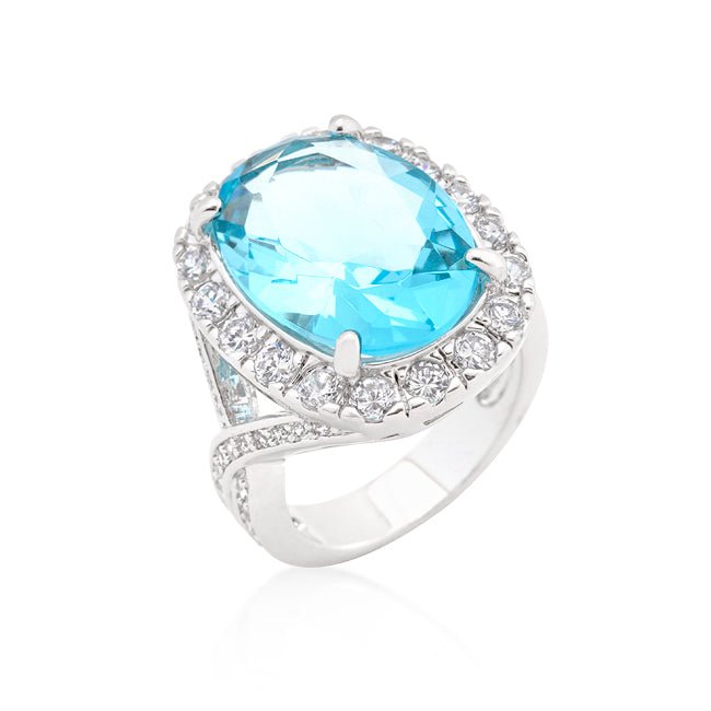 Oval Blue Topaz Cocktail Ring - LinkagejewelrydesignLinkagejewelrydesign